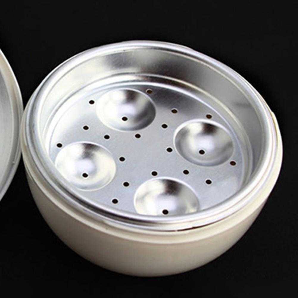 Egg Steamer Egg Boiler Practical 4 Eggs Capacity Egg-shaped Simple White Microwave for Breakfast