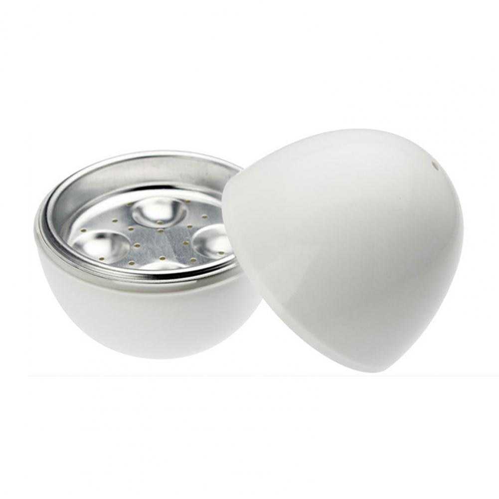 Egg Steamer Egg Boiler Practical 4 Eggs Capacity Egg-shaped Simple White Microwave for Breakfast