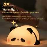 Touch Sensor Night Lights Cute Panda Silicone Lamp Led Rechargeable Dimming Lamp Bedside Decor Kids Night Light Birthday Gift