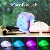 Led Foldable Book Light Creative Wooden Luminous Book For Children Kids’birthday Holiday Christmas Gift Rechargeable Night Lamp