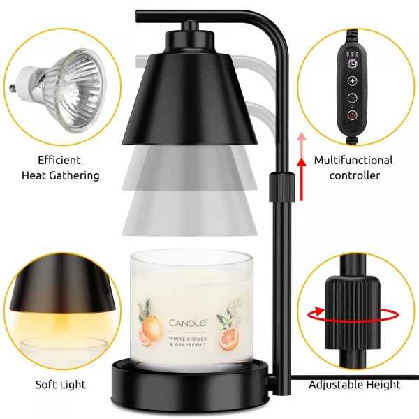 Reidea Candle Warmer Lamp - Dimmable Electric Wax Melt Warmer With Timer, Lamp Candle Warmer For Home Decor And Gifts For Mom