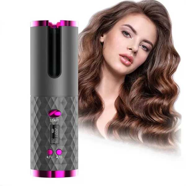 Popular Portable Cordless Automatic Ceramic Lcd Display Curler Usb Charging Rotating Curling Hair Styling Tool