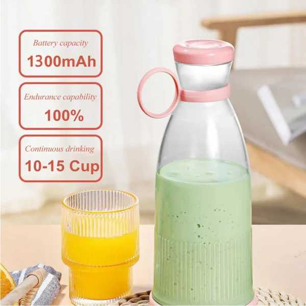 Rechargeable Mixers Fresh Fruit Juicers Blue/pink Usb Portable Juice Bottle Mini Fast Electric Blender Smoothie Ice Maker