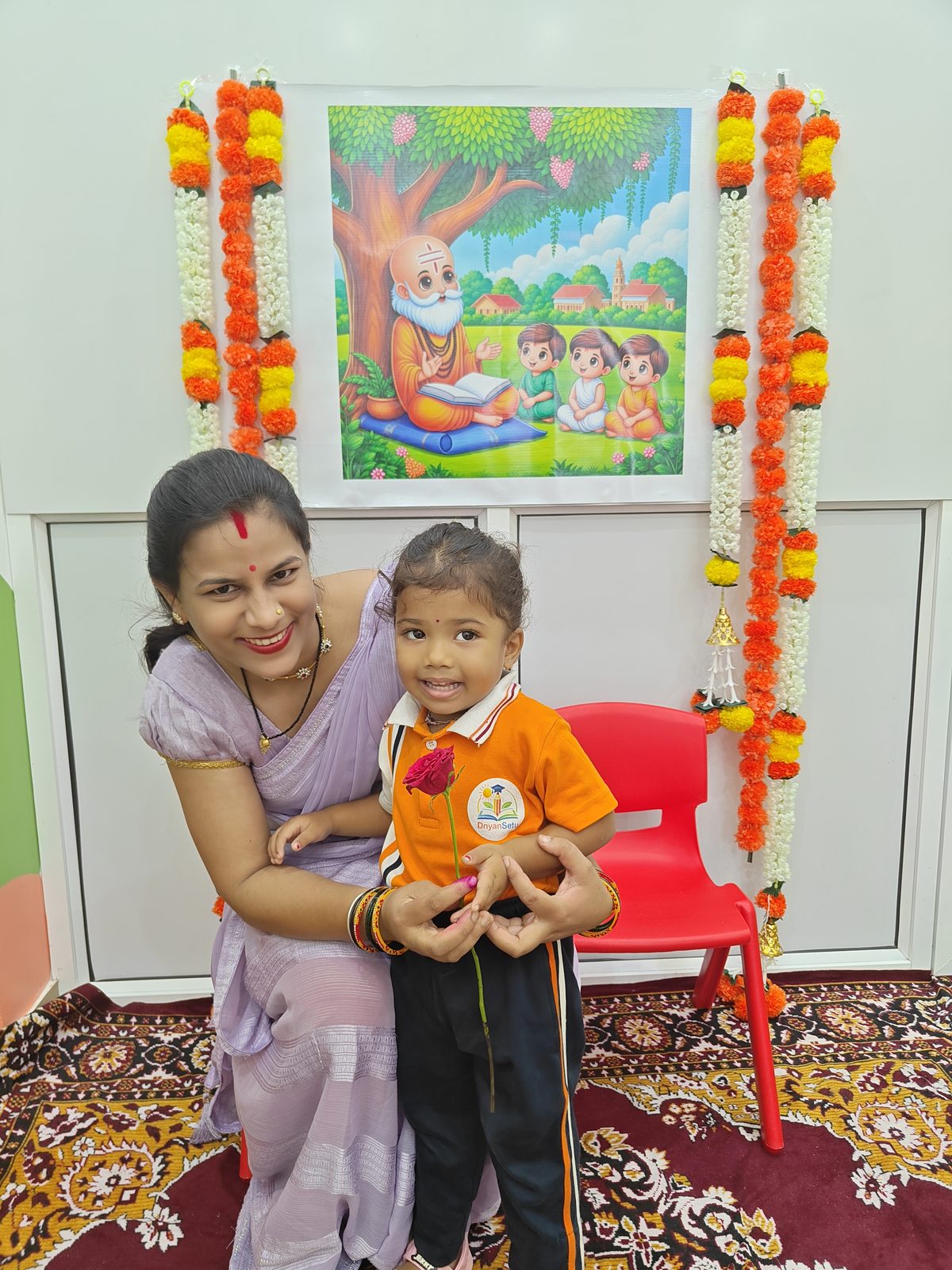 Guru Purnima — parents are honoured first, as life's first teachers. Then our teaching staff.