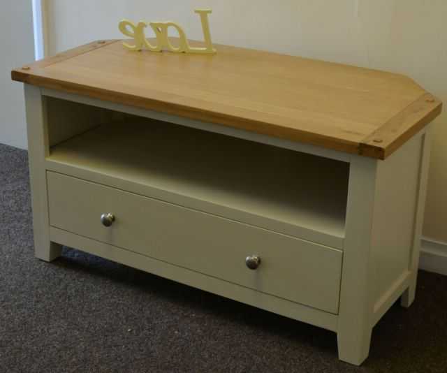 Featured Photo of Compton Ivory Corner Tv Stands With Baskets