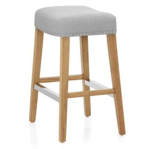 Gray Chenille Fabric Accent Stools (Photo 20 of 20)