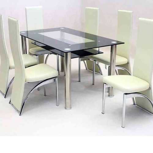 Black Glass Dining Tables With 6 Chairs (Photo 20 of 20)