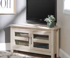 20 Ideas of Wood Corner Storage Console Tv Stands for Tvs Up to 55" White