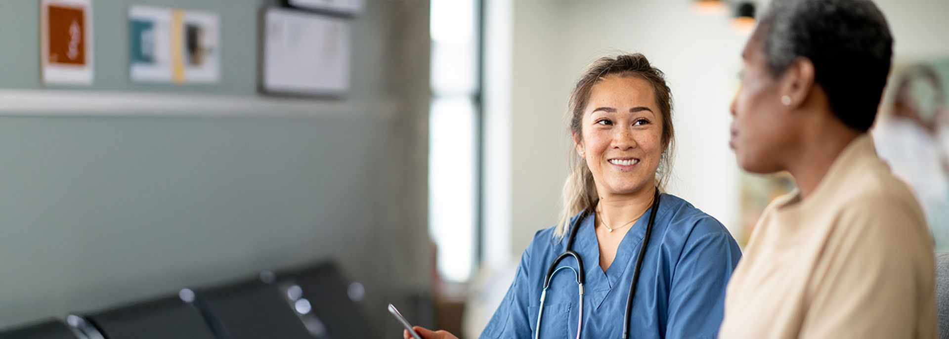 A doctor wearing a stethoscope.