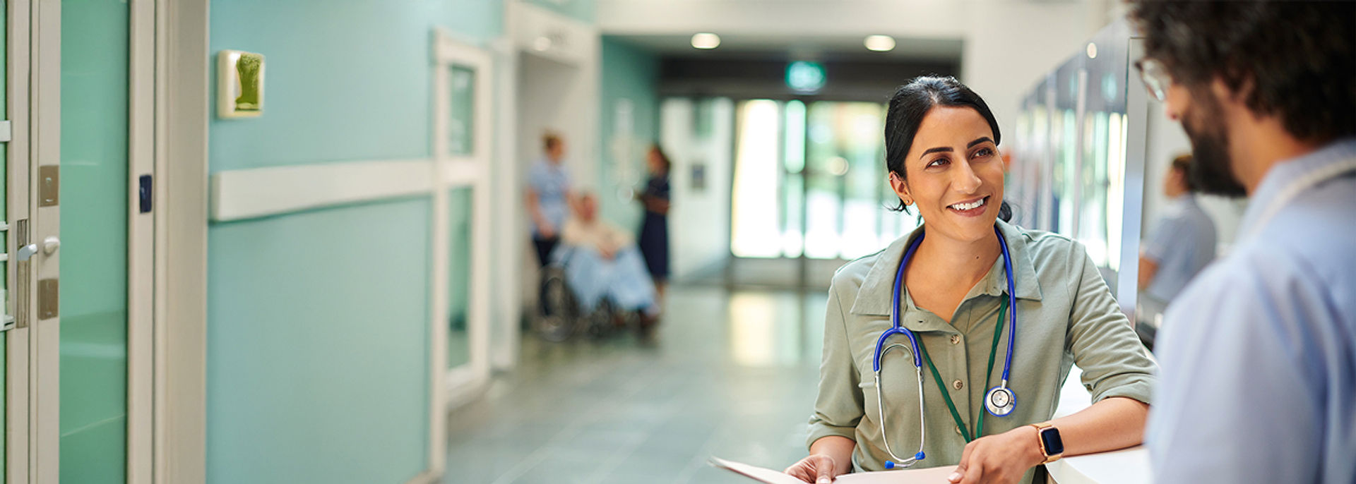 A doctor wearing a stethoscope.