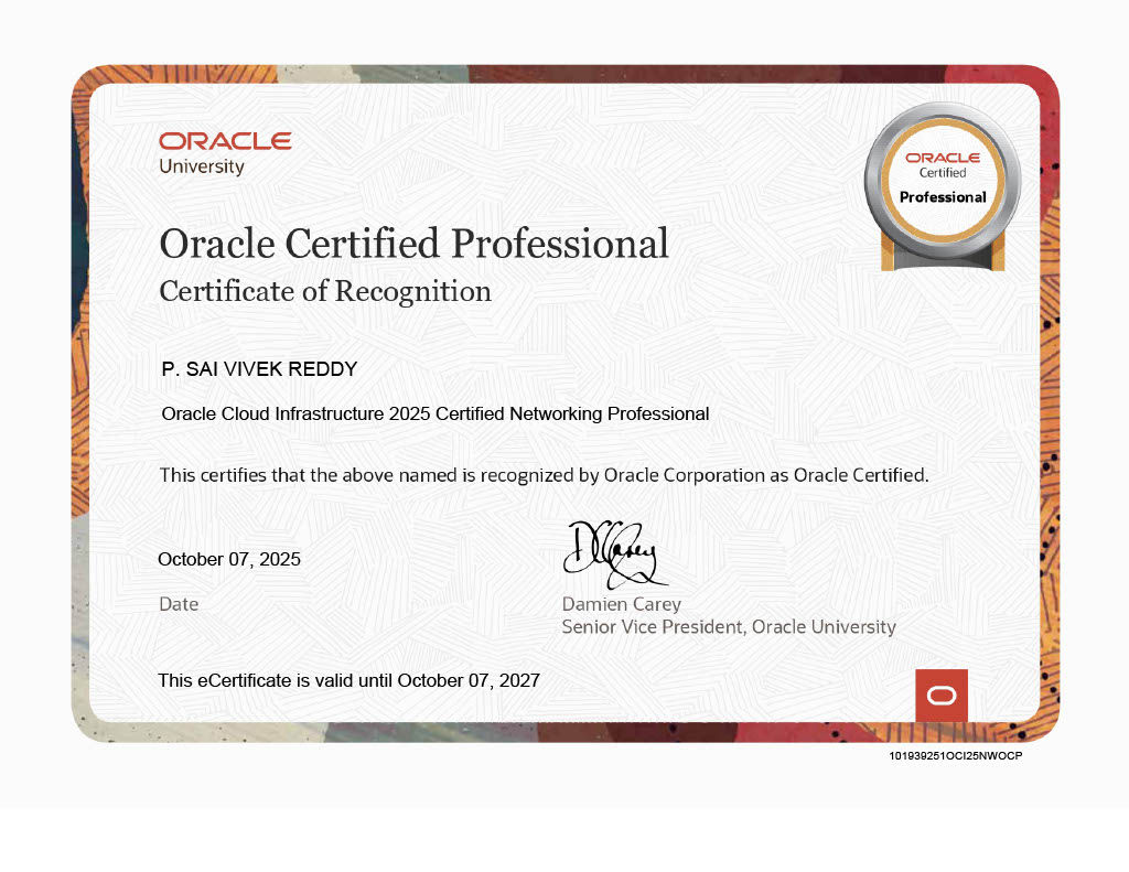 Oracle Cloud Infrastructure 2025 Networking