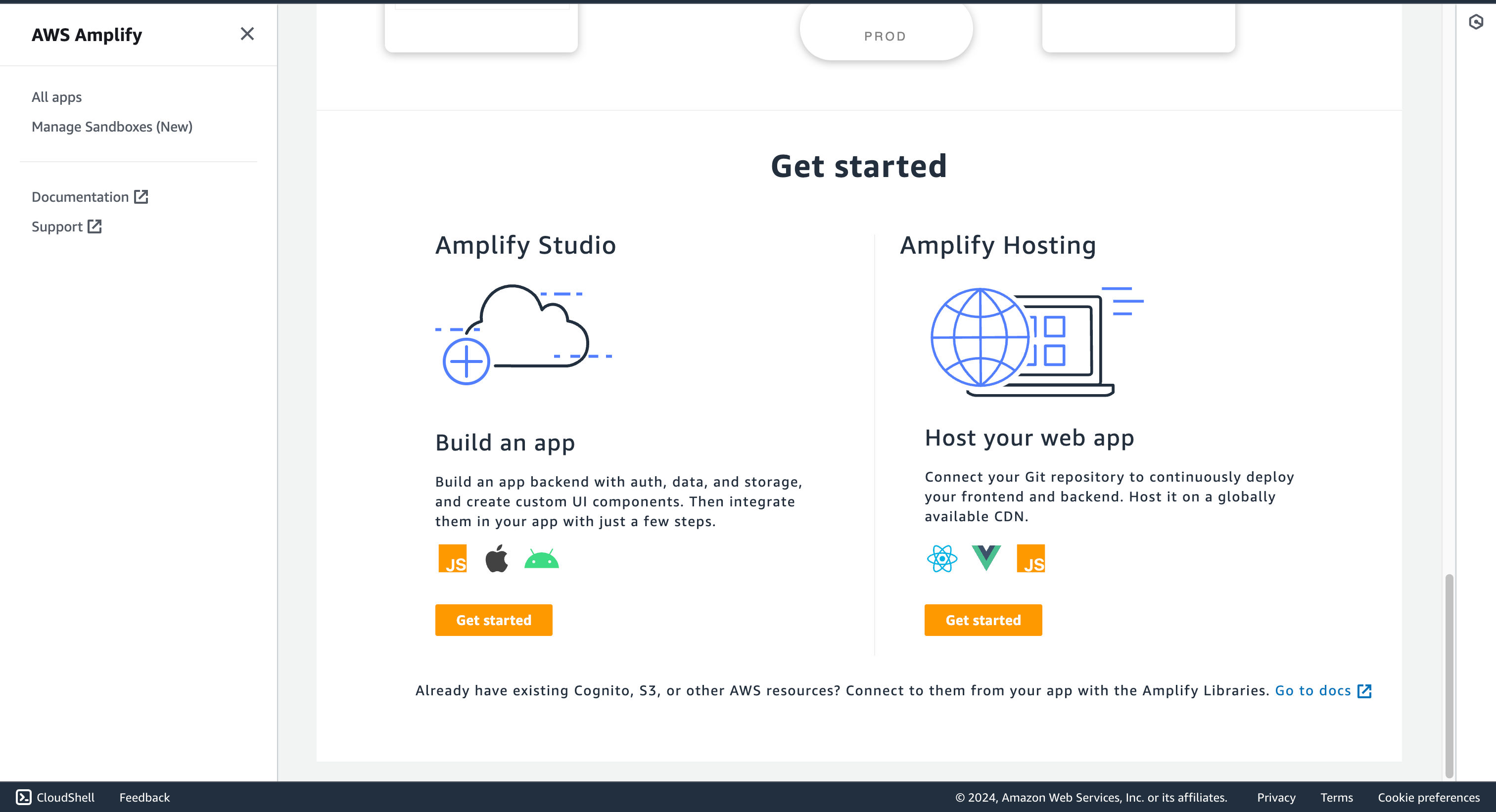 Host your web app in AWS Amplify