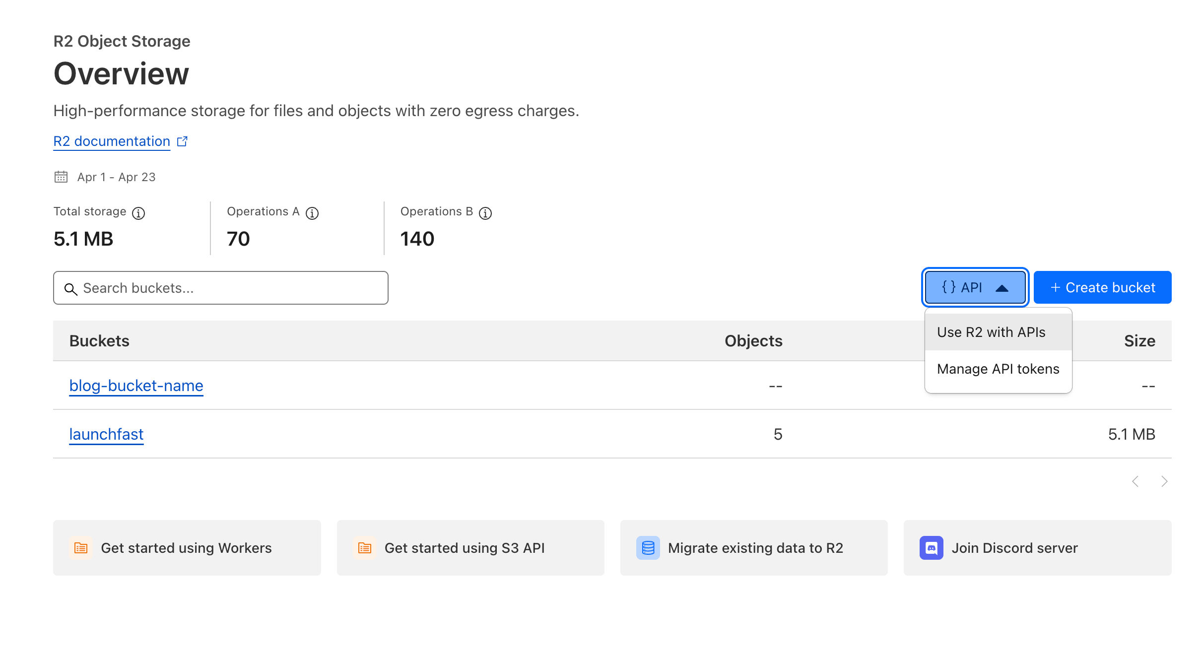 Open R2 Account Details in Cloudflare R2