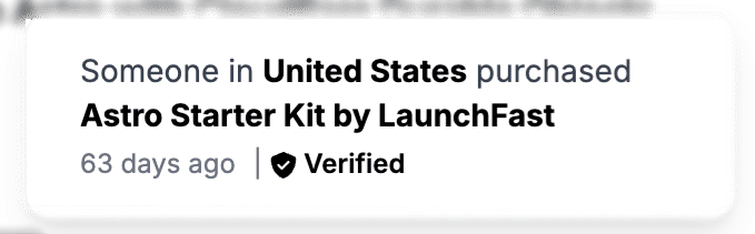 Build a Verified Recent Sales Notification with Polar and Astro