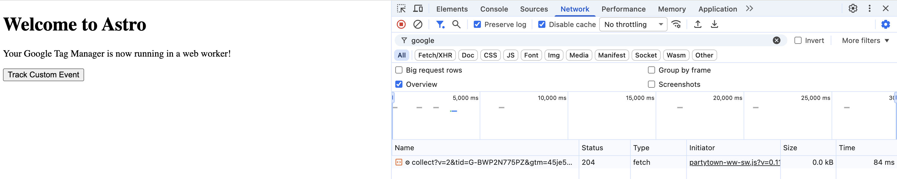 Using Partytown with Google Tag Manager in Astro