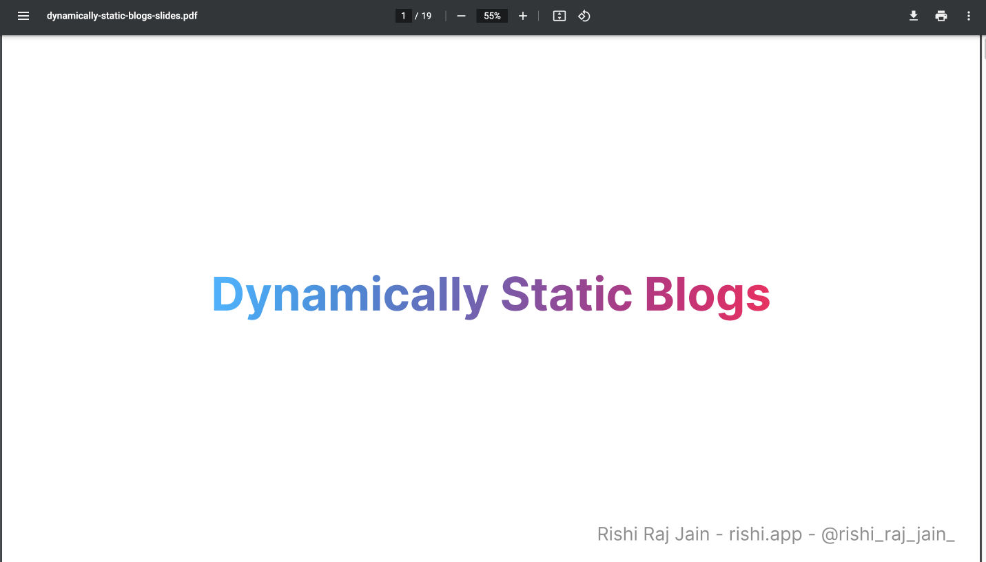 Dynamically Static Blogs