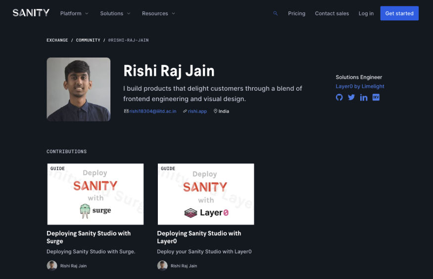 Sanity Case Study Rishi Raj Jain