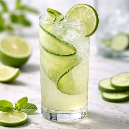 Cucumber Gin Fizz drink recipe
