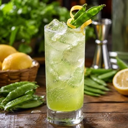 Snow Pea Collins drink recipe
