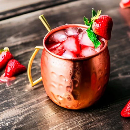 Strawberry Moscow Mule drink recipe