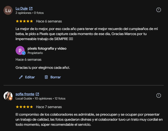 Testimonio de cliente - Pixels