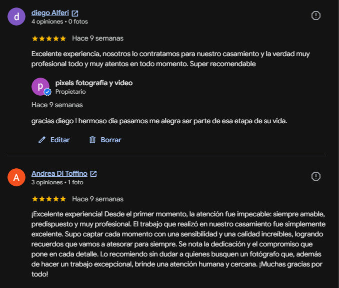 Testimonio de cliente - Pixels