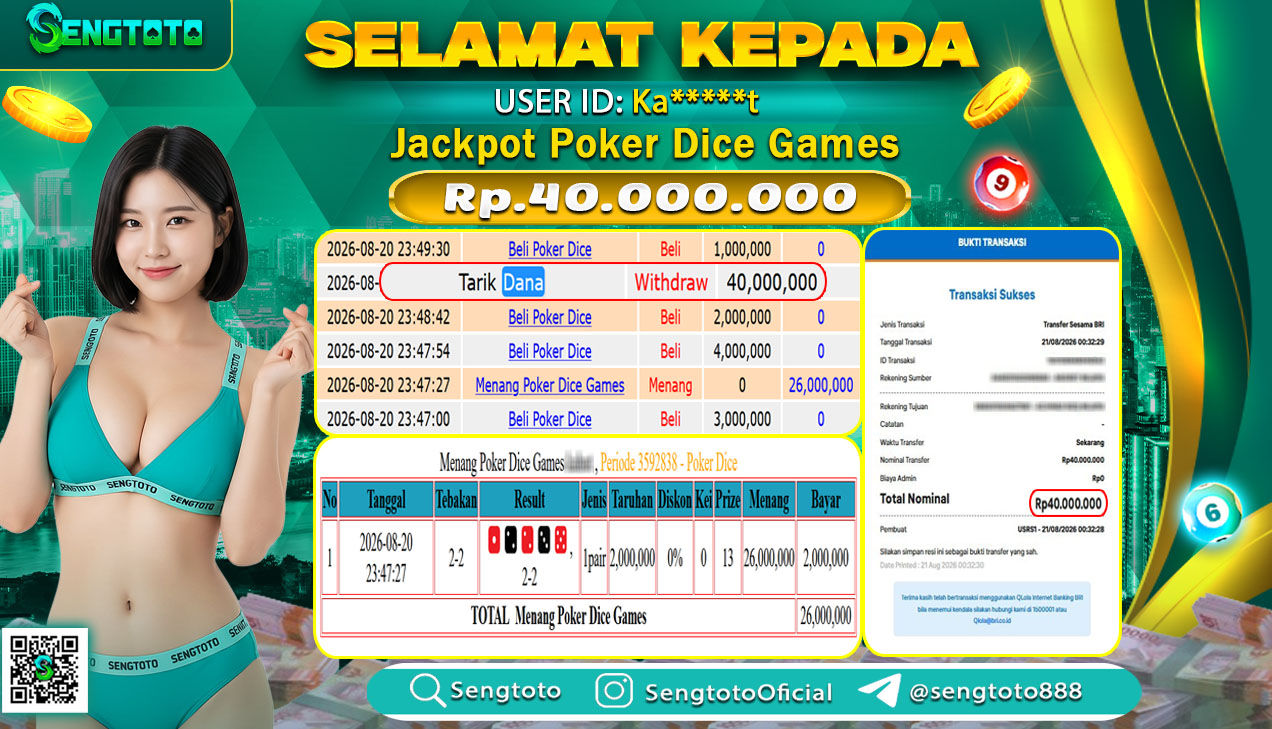 BUKTI PEMBAYARAN LIVEGAME POKER DICE