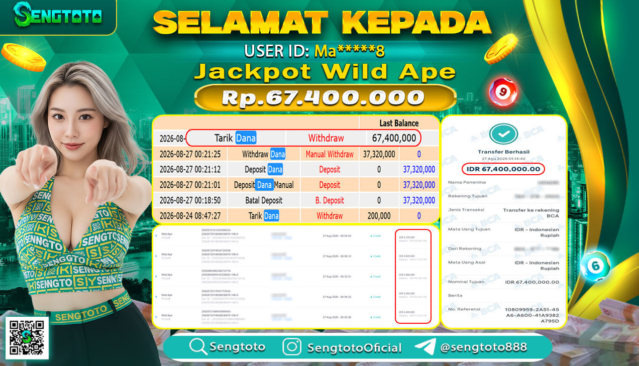BUKTI PEMBAYARAN SLOT WILD APE