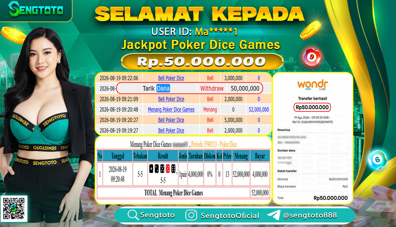 BUKTI PEMBAYARAN LIVEGAME POKER DICE 