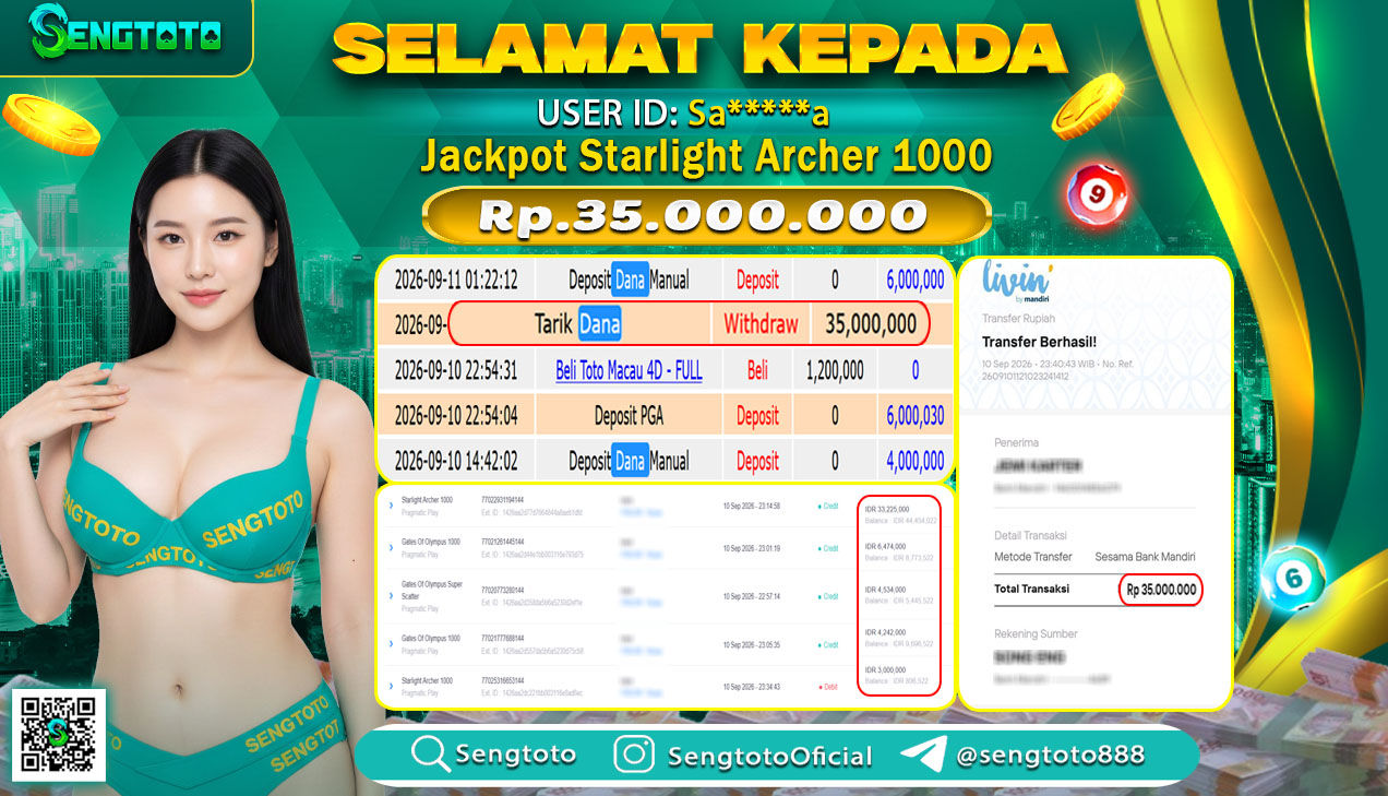 BUKTI PEMBAYARAN SLOT STARLIGHT ARCHER 1000
