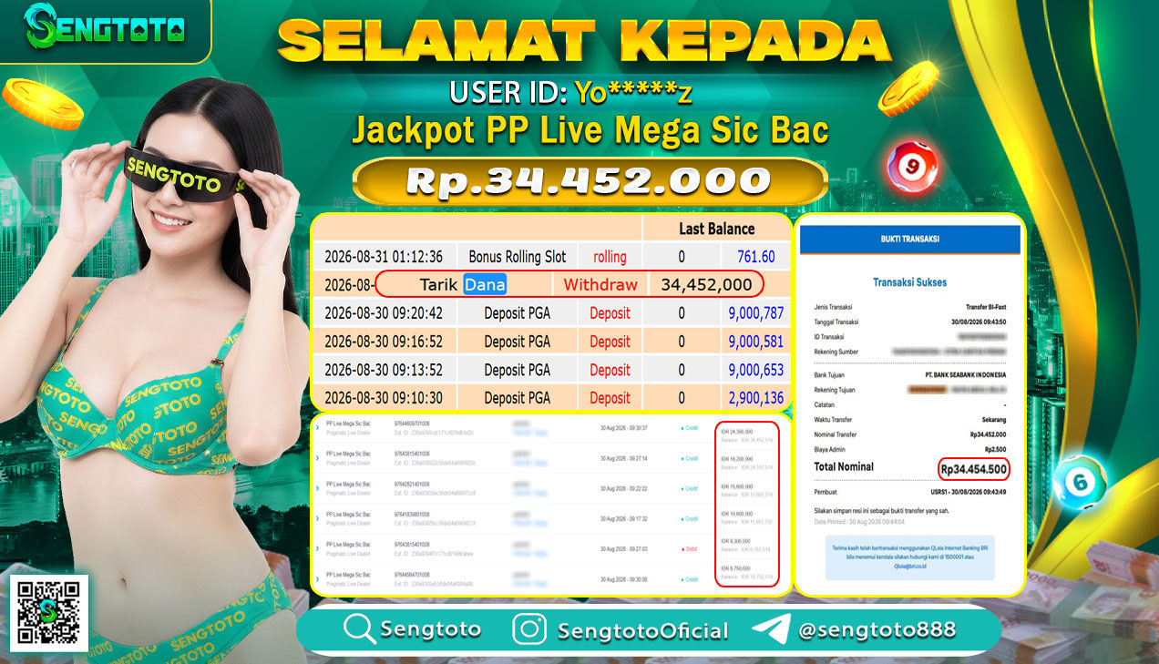 BUKTI PEMBAYARAN SLOT PP LIVE MEGA SIC BAC