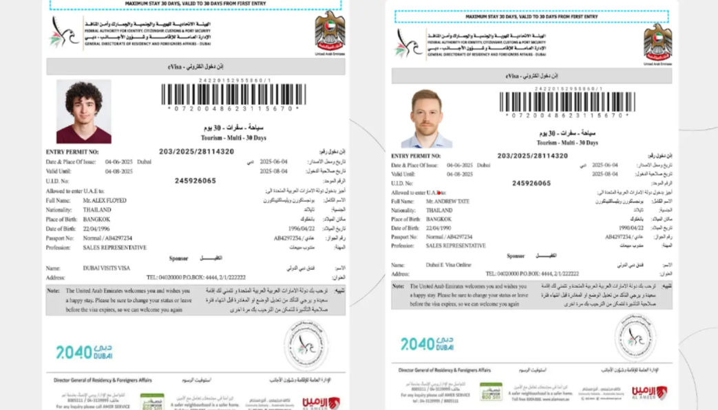 sample visa
