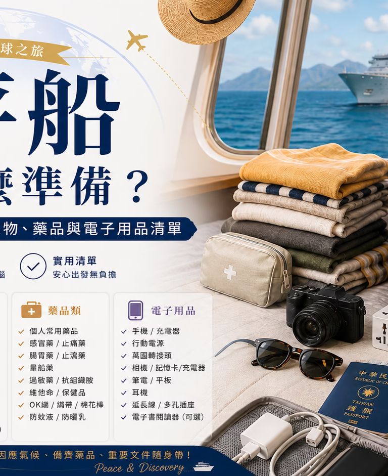 和平船行李怎麼準備？南半球航程必帶物品、衣物、藥品與電子用品清單