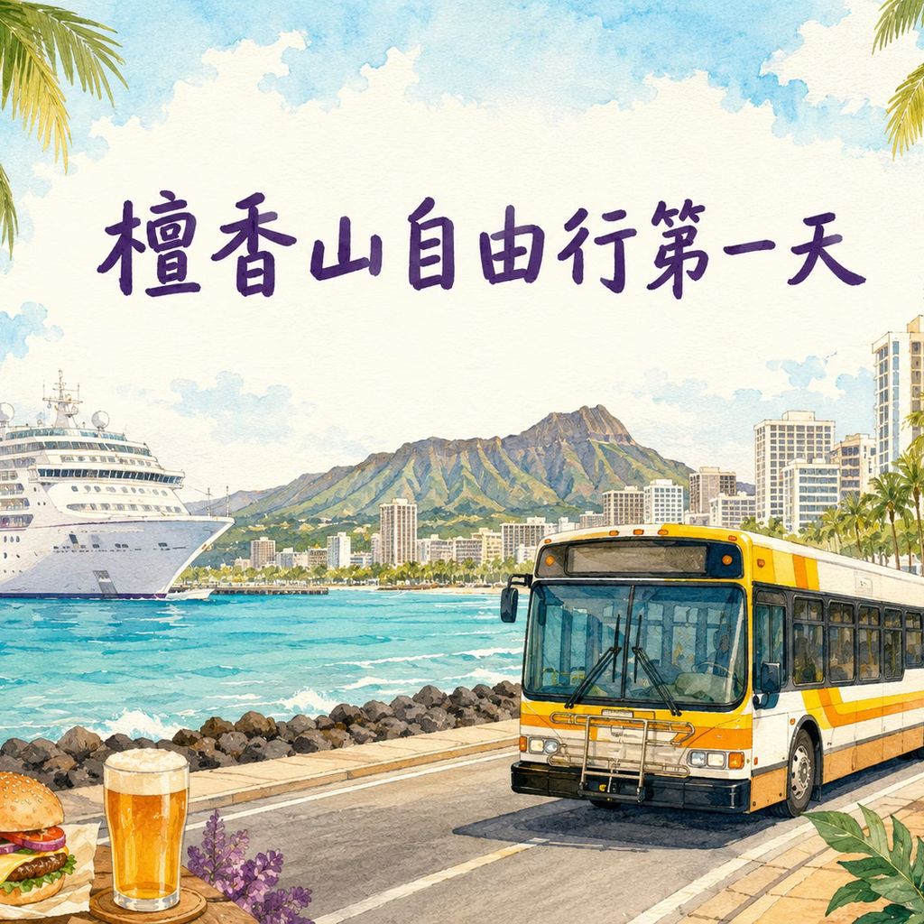 檀香山自由行第一天和平船靠港與威基基行程
