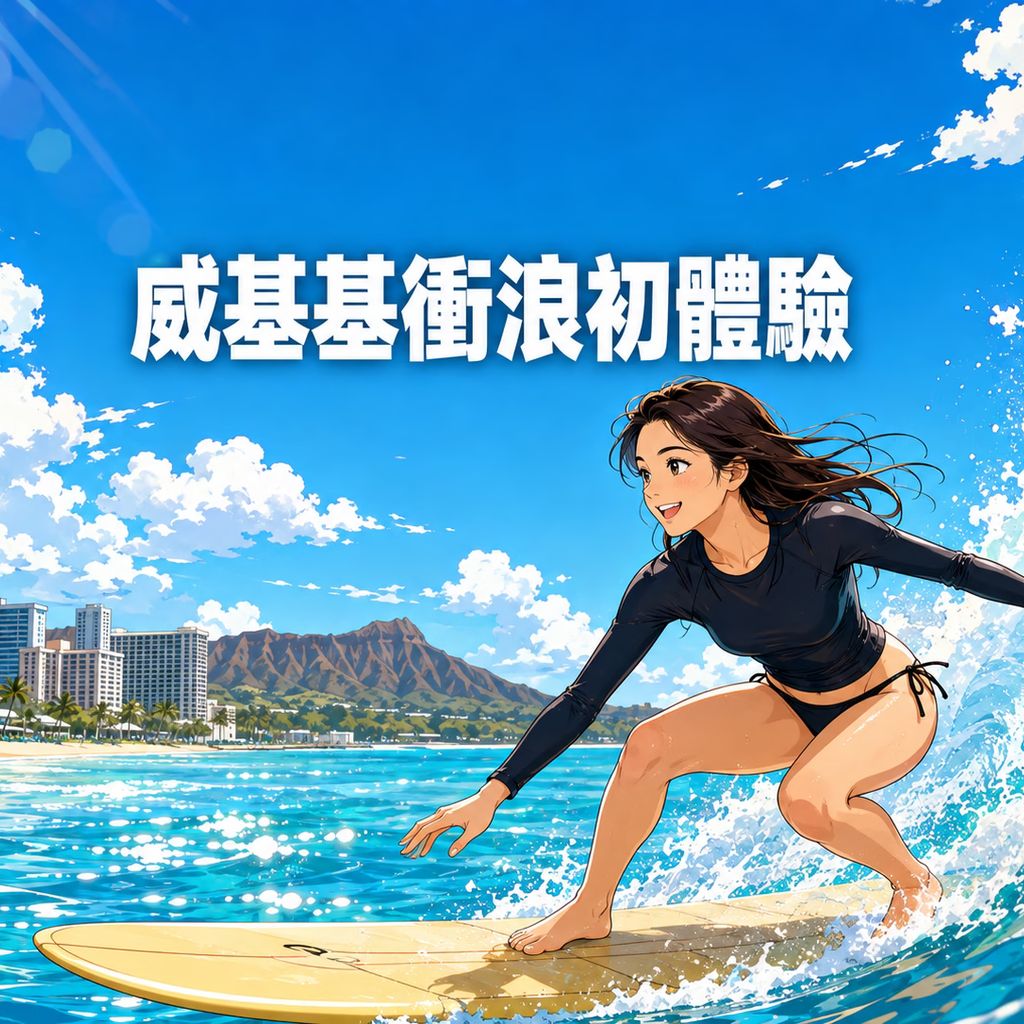 威基基衝浪初體驗在夏威夷海上成功站上衝浪板