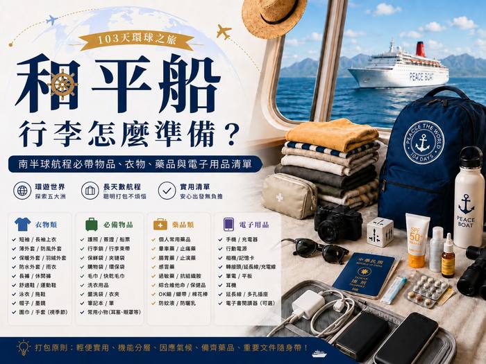 和平船長途航程行李準備
