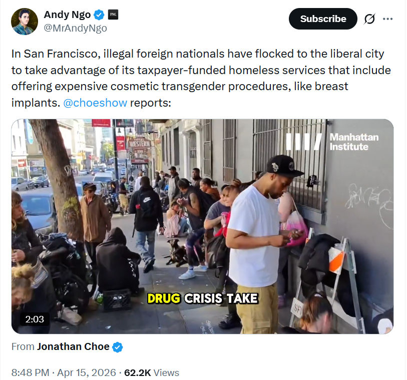 Andy Ngo: In San Francisco, illegal foreign nationals…
