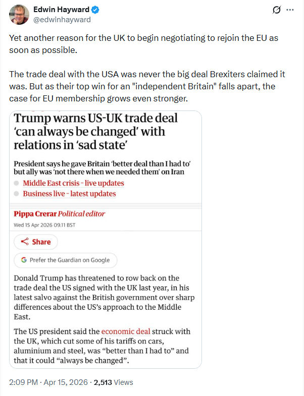 Edwin Hayward: Yet another reason for the UK…