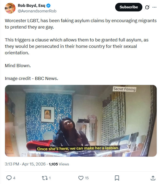Rob Boyd: Worcester LGBT, has been faking asylum…