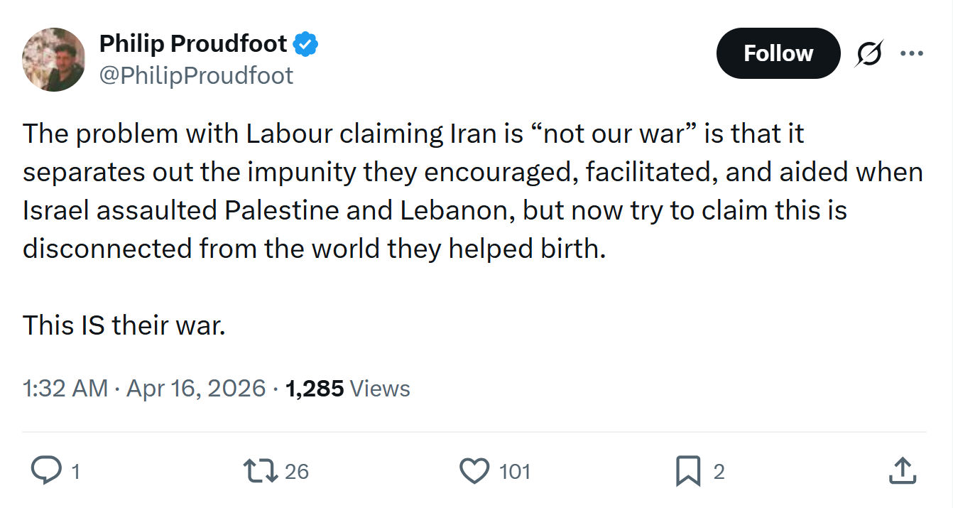 Philip Proudfoot: The problem with Labour claiming Iran…