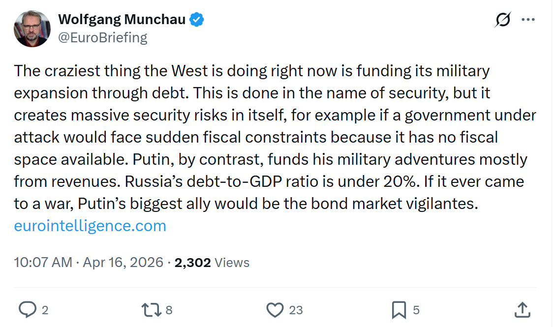 Wolfgang Munchau: The craziest thing the West…