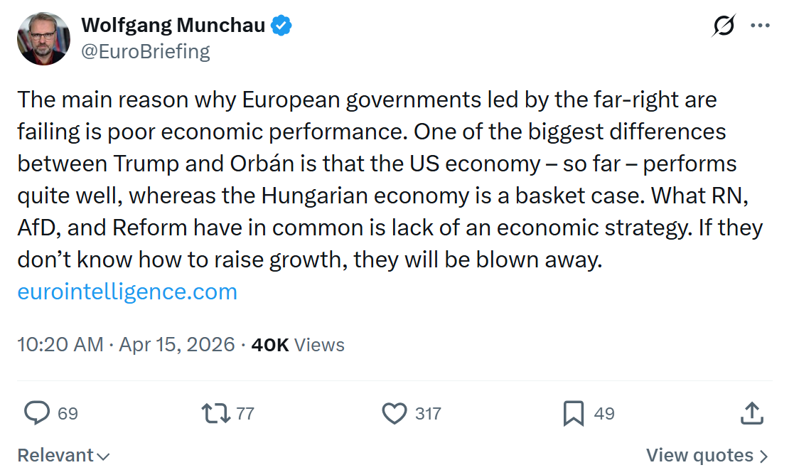 Wolfgang Munchau: The main reason why European governments…