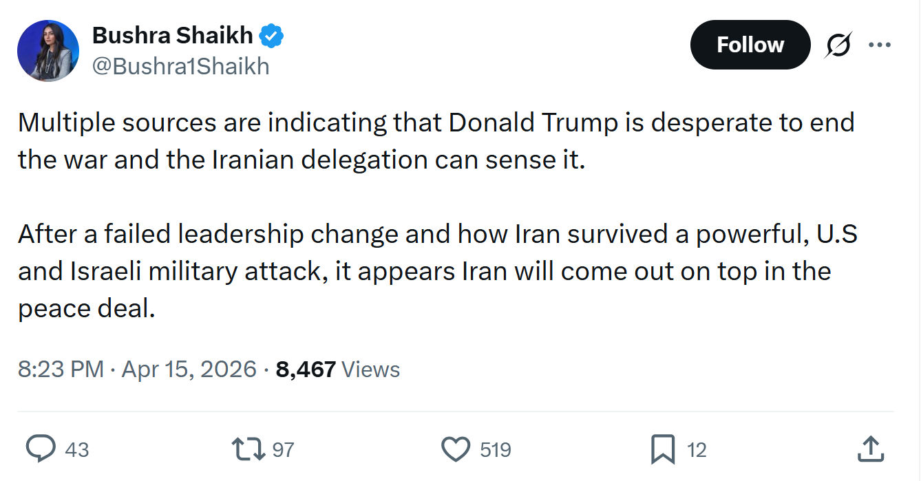 Bushra Shaikh: Multiple sources are indicating that Donald Trump…