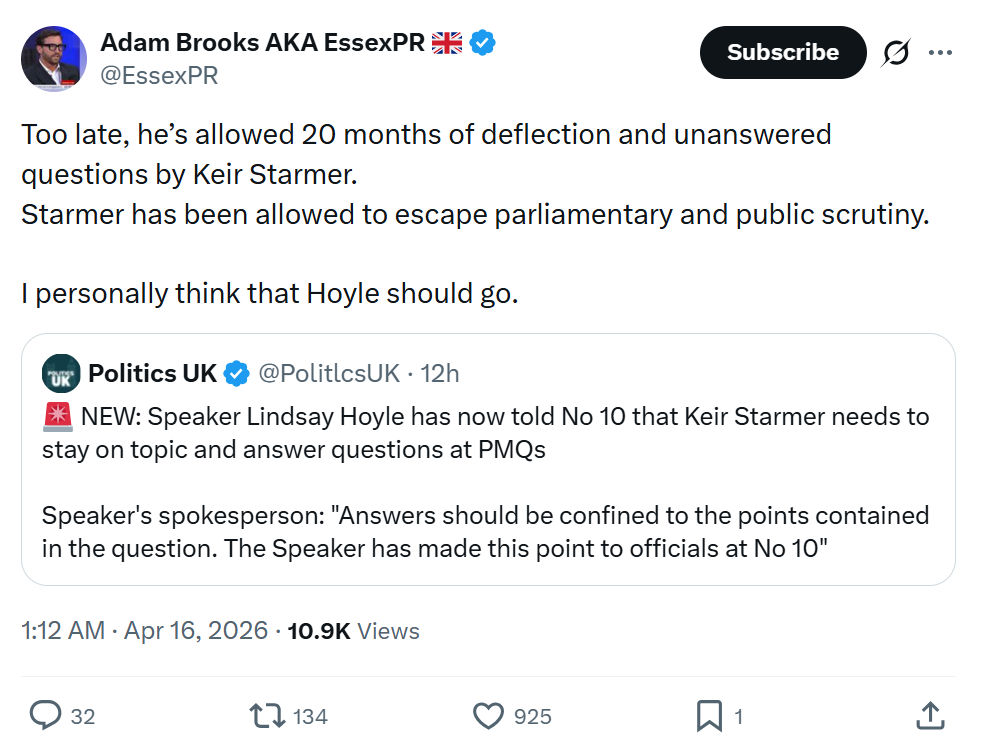 Adam Brooks: Too late, he’s allowed 20 months…