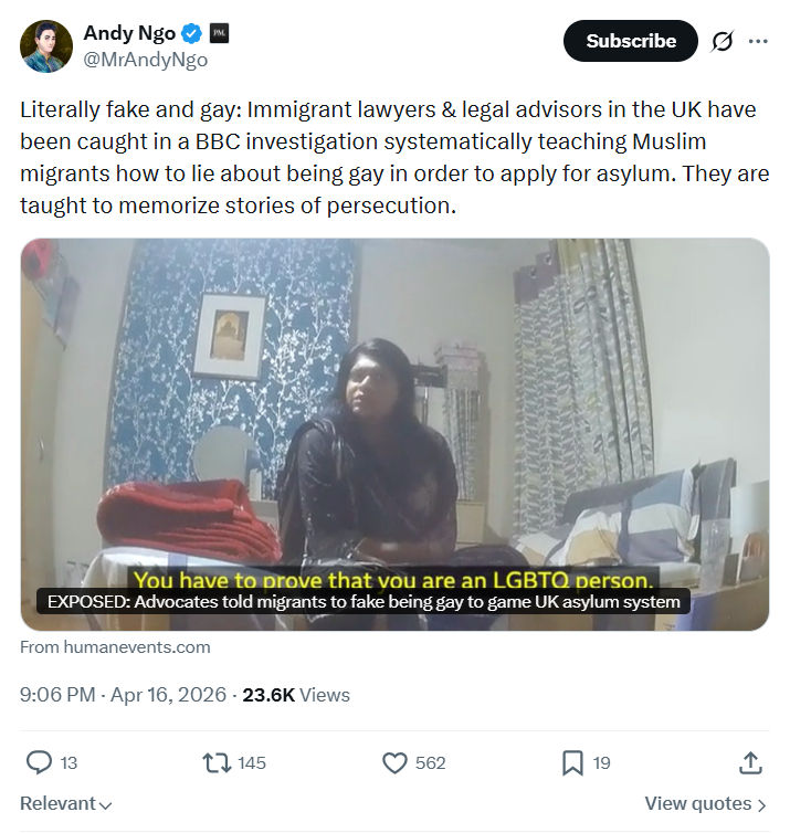 Andy Ngo: Literally fake and gay…