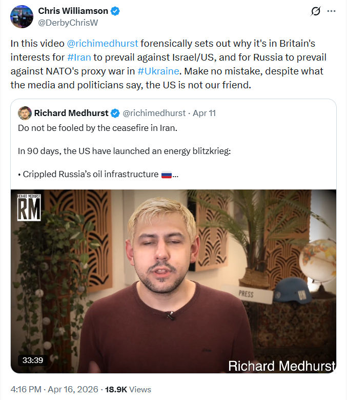 Chris Williamson: In this video  @richimedhurst…