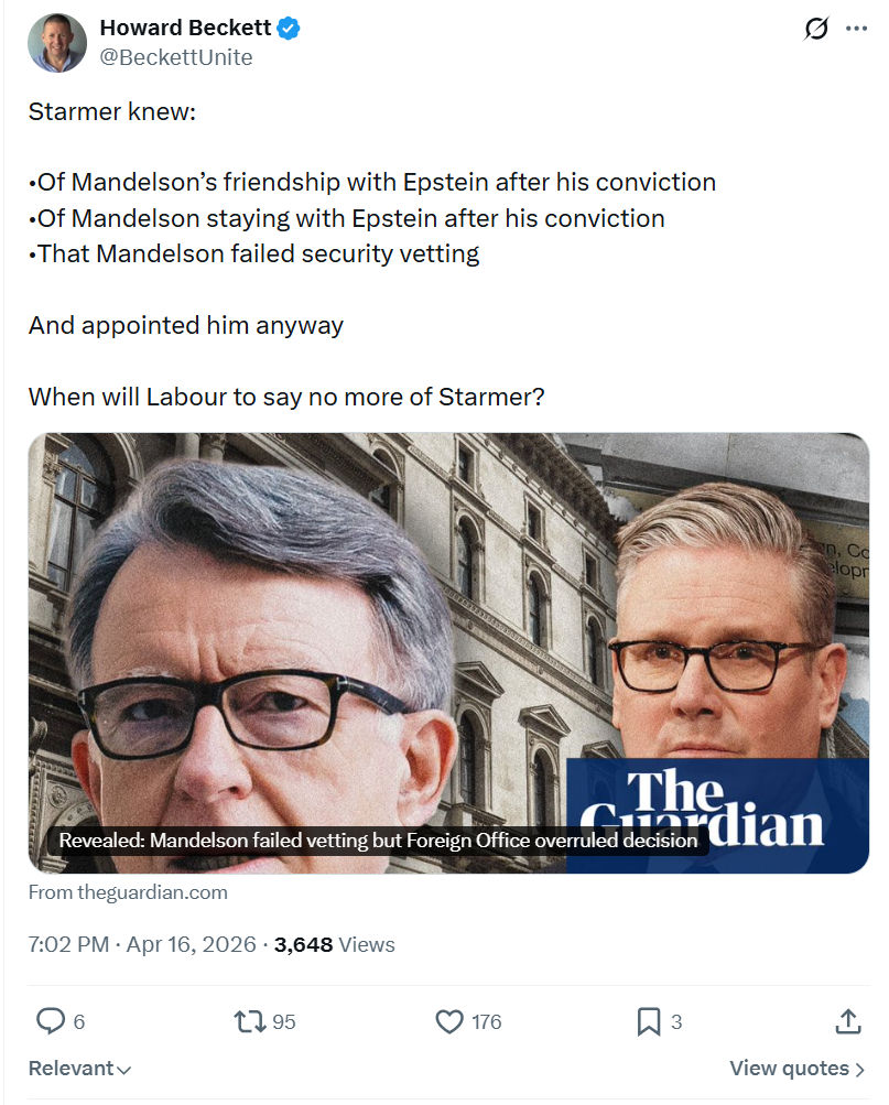 Howard Beckett: Starmer knew…