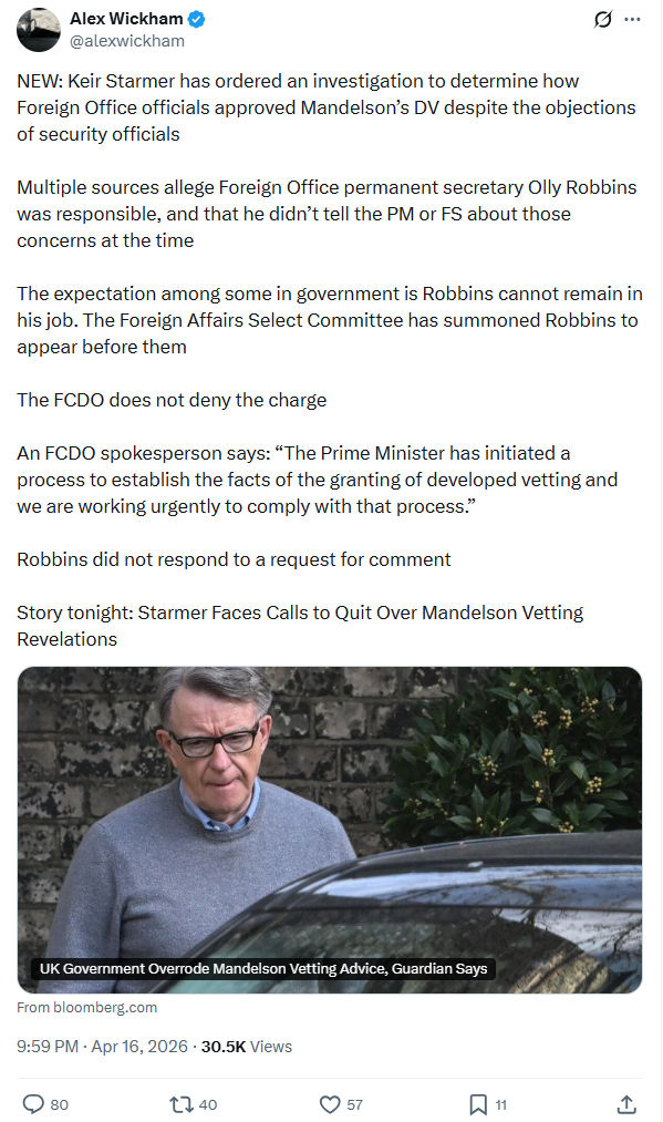 Alex Wickham: NEW: Keir Starmer has ordered…