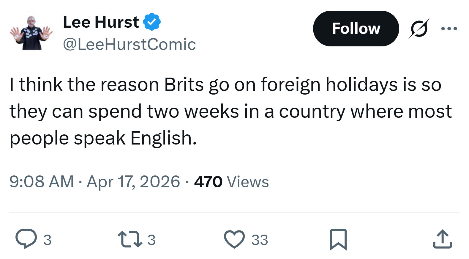 Lee Hurst: I think the reason Brits…