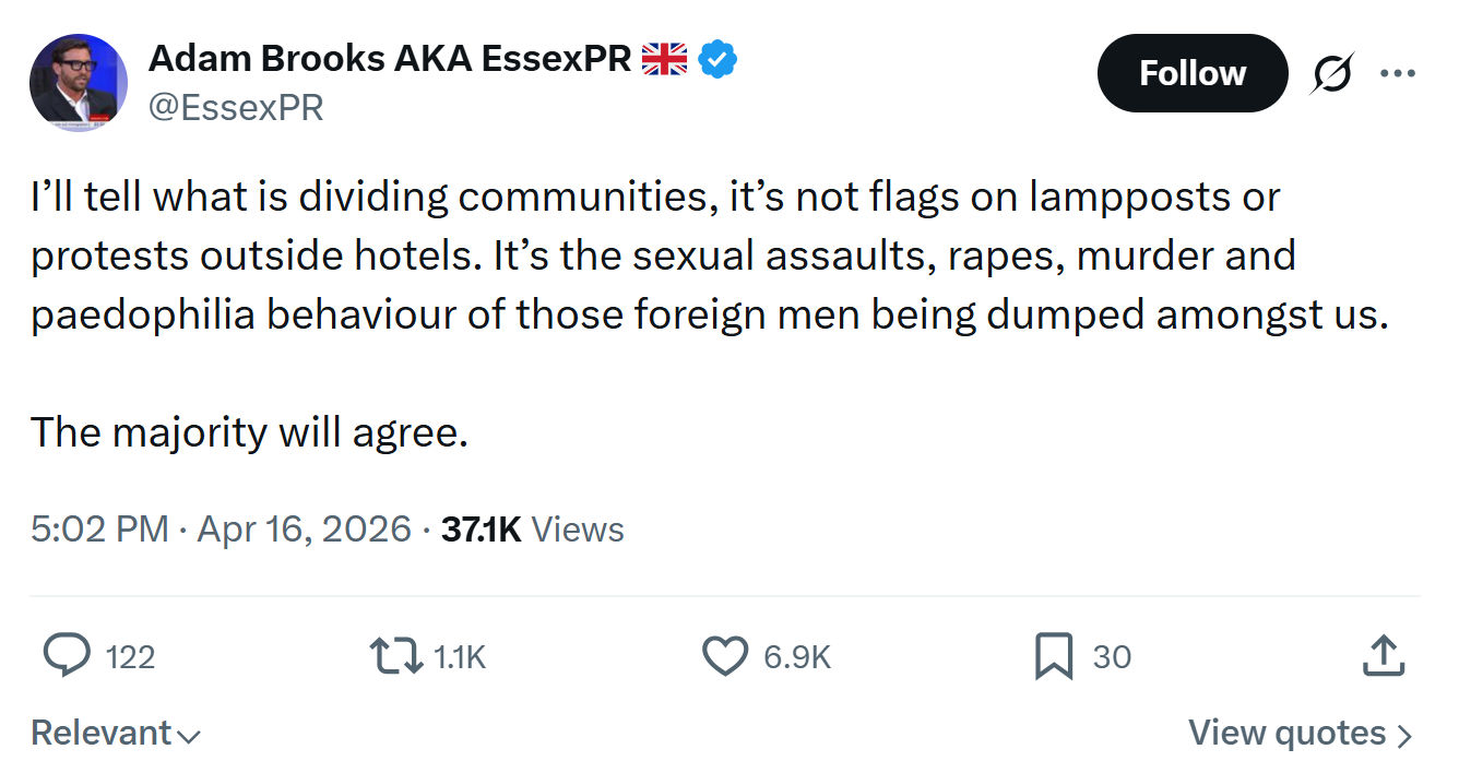 Adam Brooks: I’ll tell what is dividing communities…